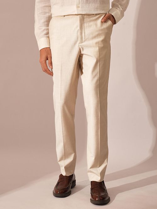 Buy Selected Beige Mid Rise Formal Pant Online