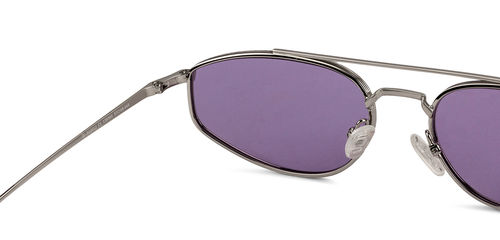 John Jacobs by Lenskart S12612 C1 Silver Black Purple Full Rim Oval  Medium Sunglasses