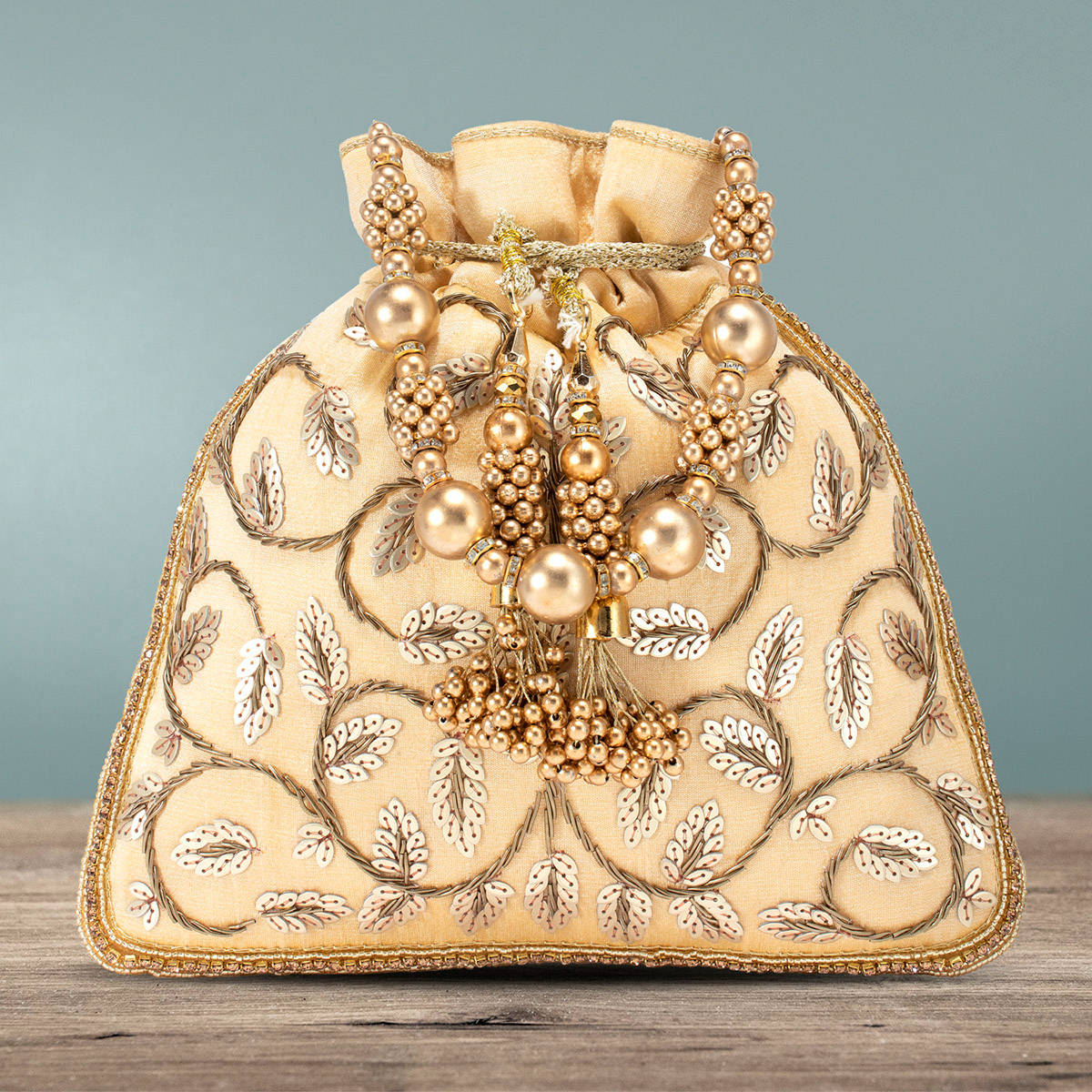 Peora Potli Bags for Women Evening Bag Clutch Ethnic Bride Purse with Drawstring (P12CRM)