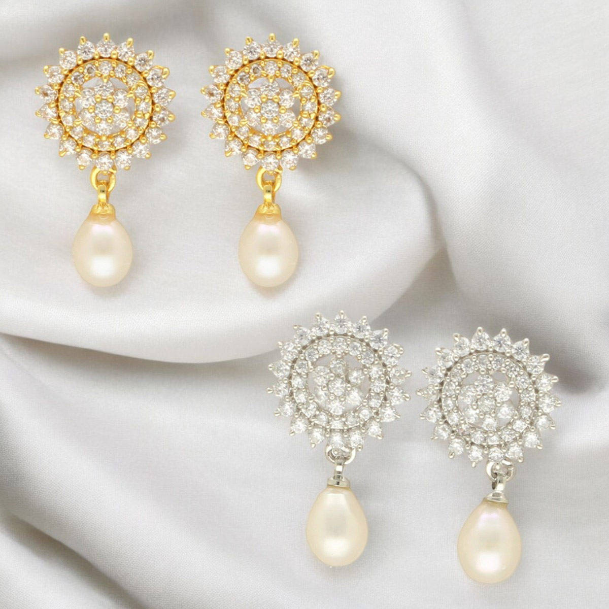 Sri Jagdamba Pearls Esita Pearl Earrings Pack Of 2