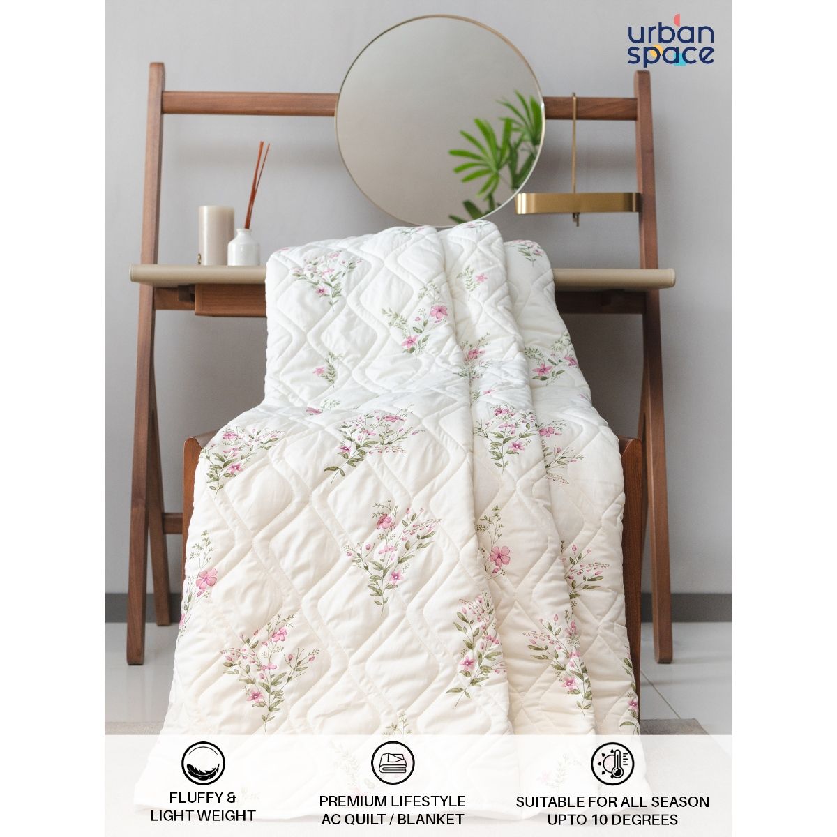 Buy Urban Space Cotton AC Blanket & Bedsheet for Double with 2 Pillow