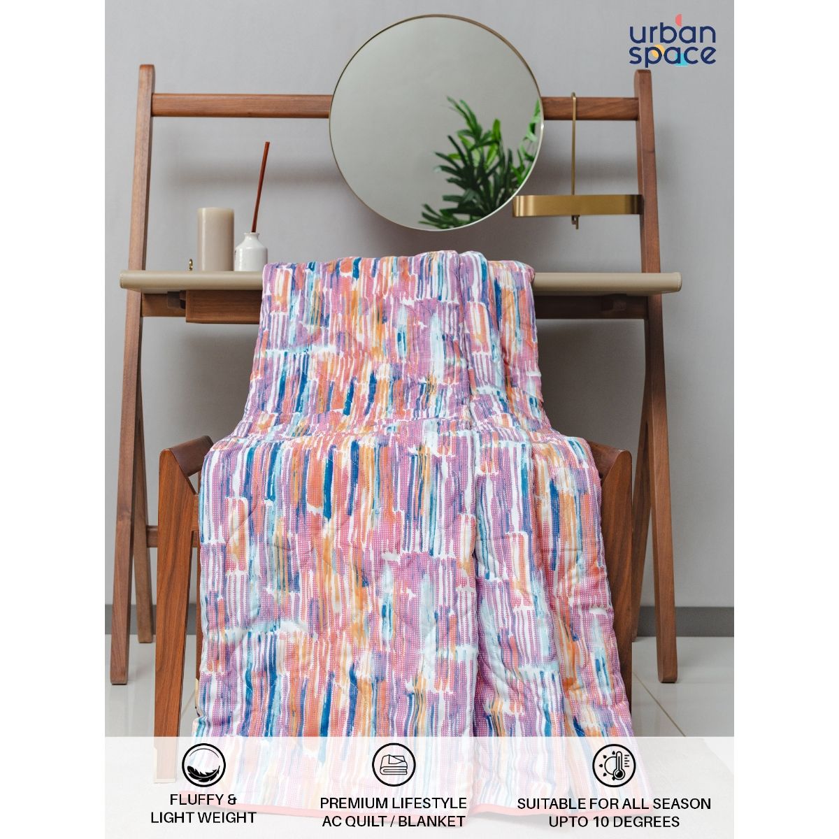 Urban Space Cotton AC Blanket & Bedsheet for Double with 2 Pillow Cover