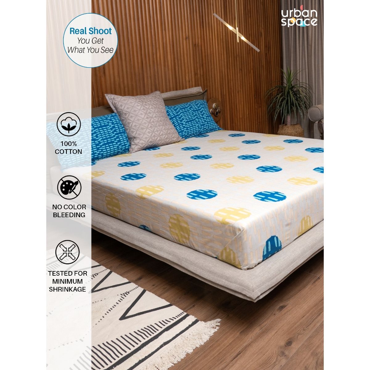 Buy Urban Space Cotton AC Blanket & Bedsheet for Double with 2 Pillow
