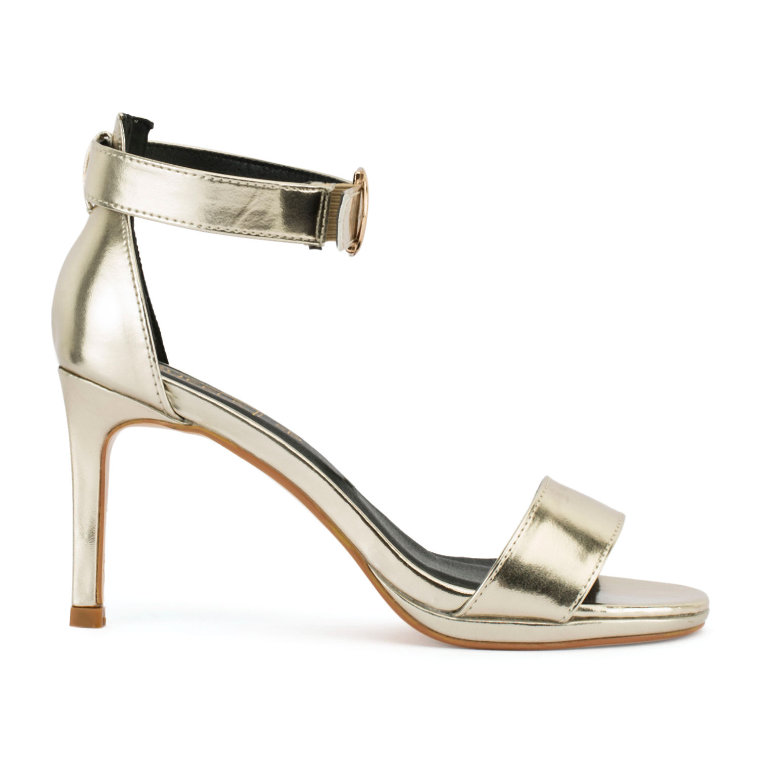 Truffle Collection Gold Metalic Low Heel Sandals: Buy Truffle ...