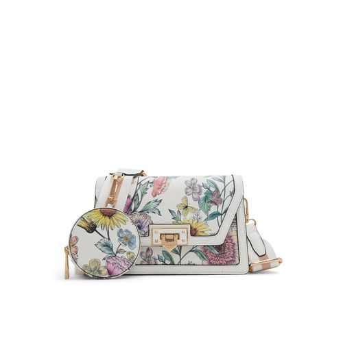 Aldo Travelly Womens White Cross Body Bag with Pouch (Set of 2) (S)