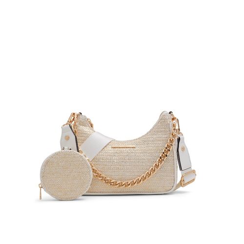 Aldo Santana Womens Beige Shoulder Bag with Pouch (Set of 2) (M)