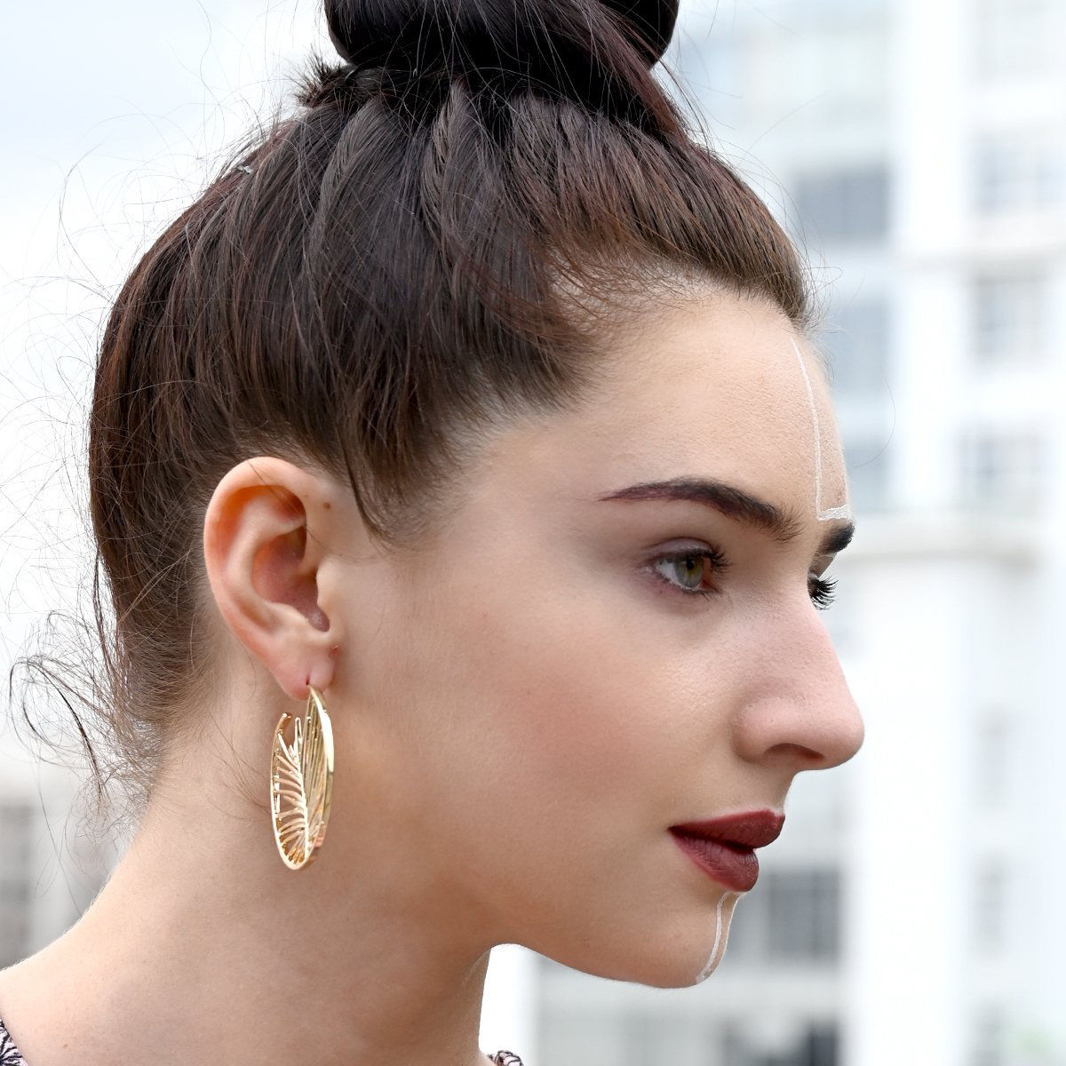 Buy Grey Gold Tone Kaska Statement Earrings Online at Jayporecom