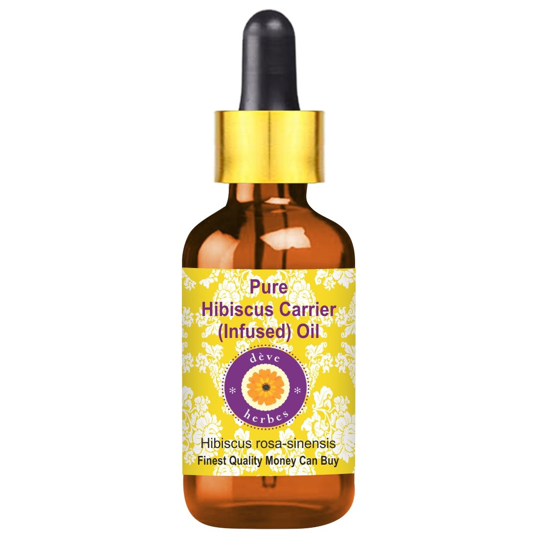 Deve Herbes Pure Hibiscus Carrier (Infused) Oil (Hibiscus rosa-sinensis) for Skin & Hair Health