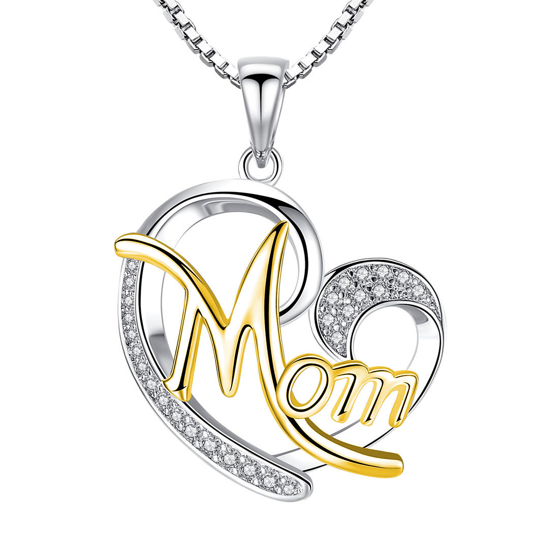 Buy Peora Silver Tone Hollow Personality Charmed Love Heart Mom Pendant  Necklace for Women (PX8P31G) Online