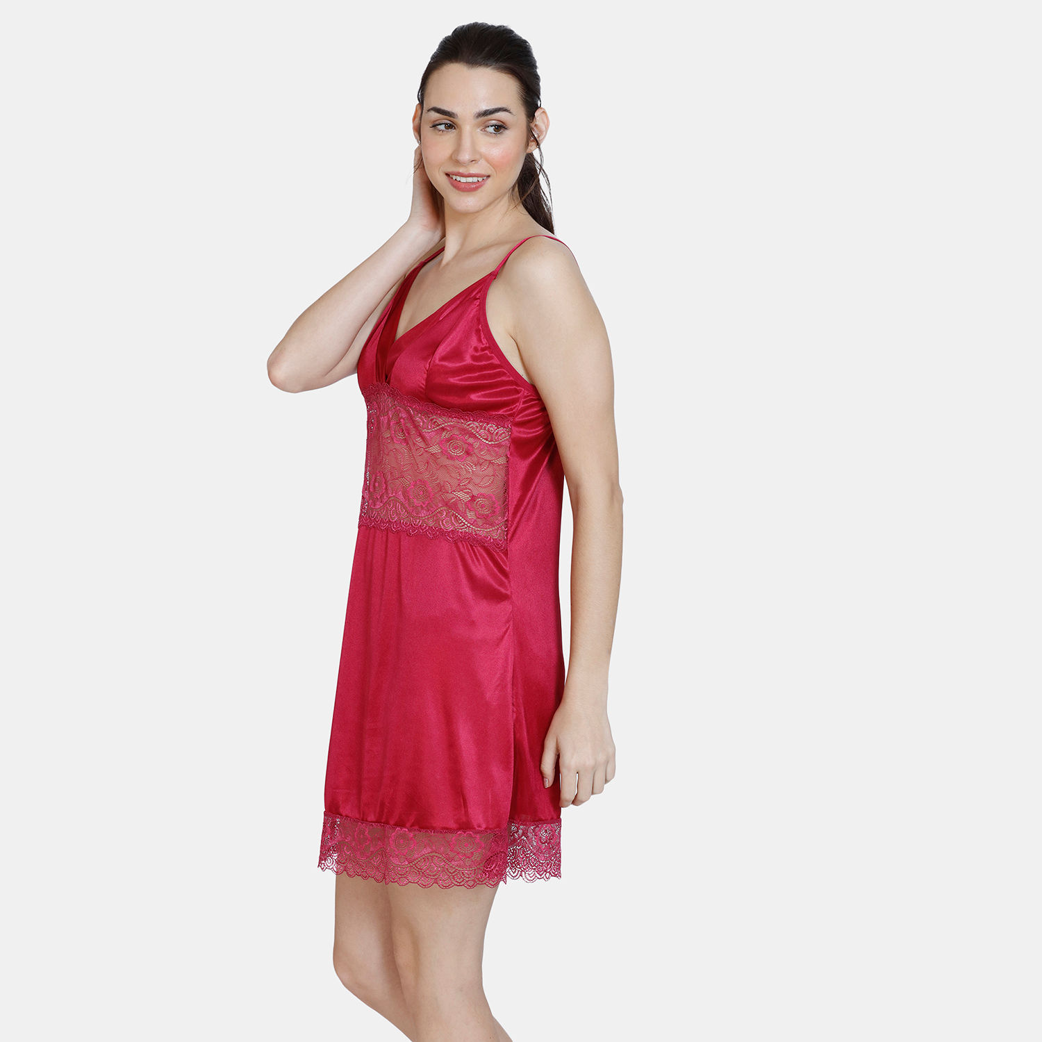 Zivame Satin Baby Doll With Thong - Beet - Red: Buy Zivame Satin Baby ...