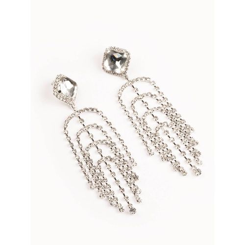 Buy White Lies Rhinestone Tassel Earrings Online