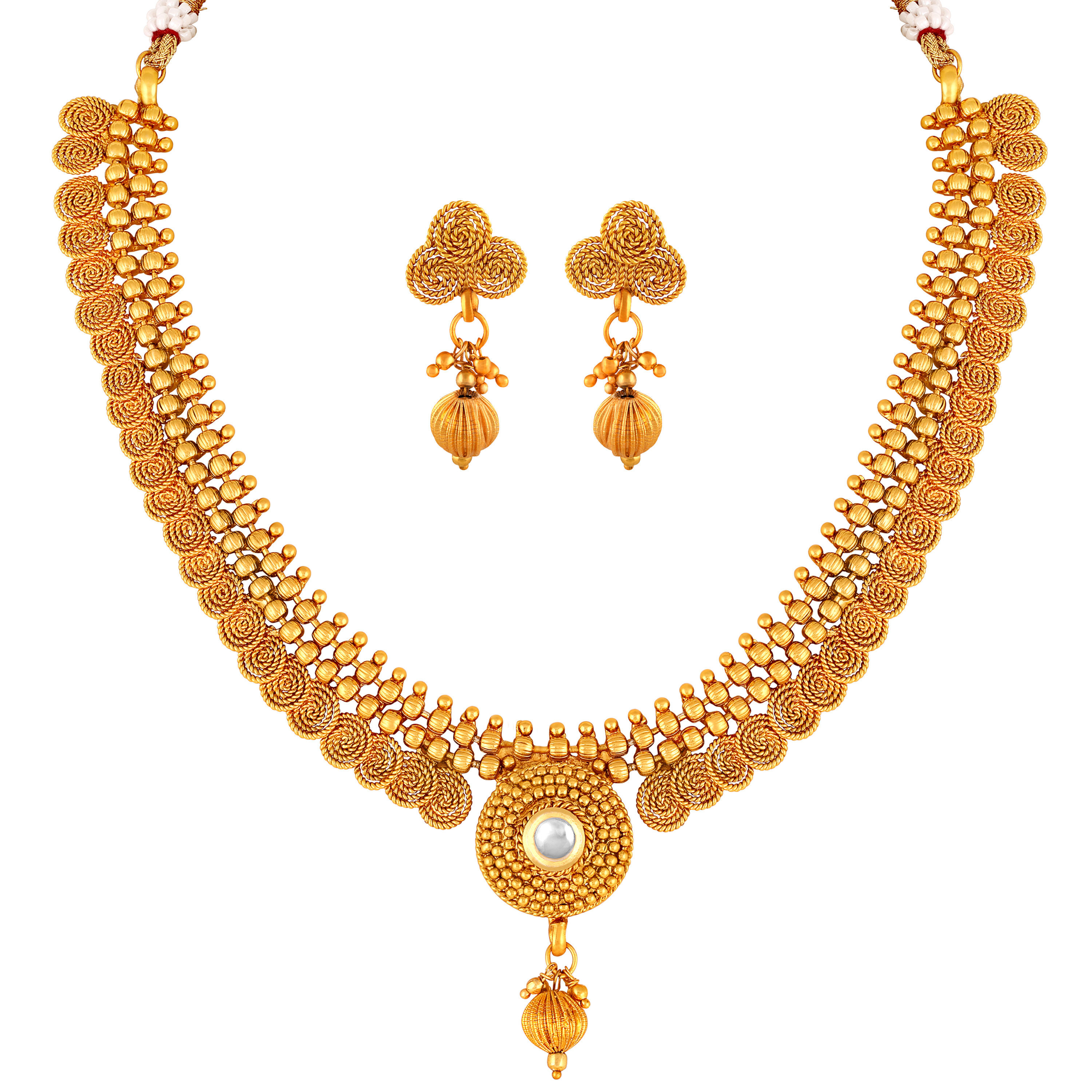 Alyesha Copper Gold Plated Choker Necklace Set