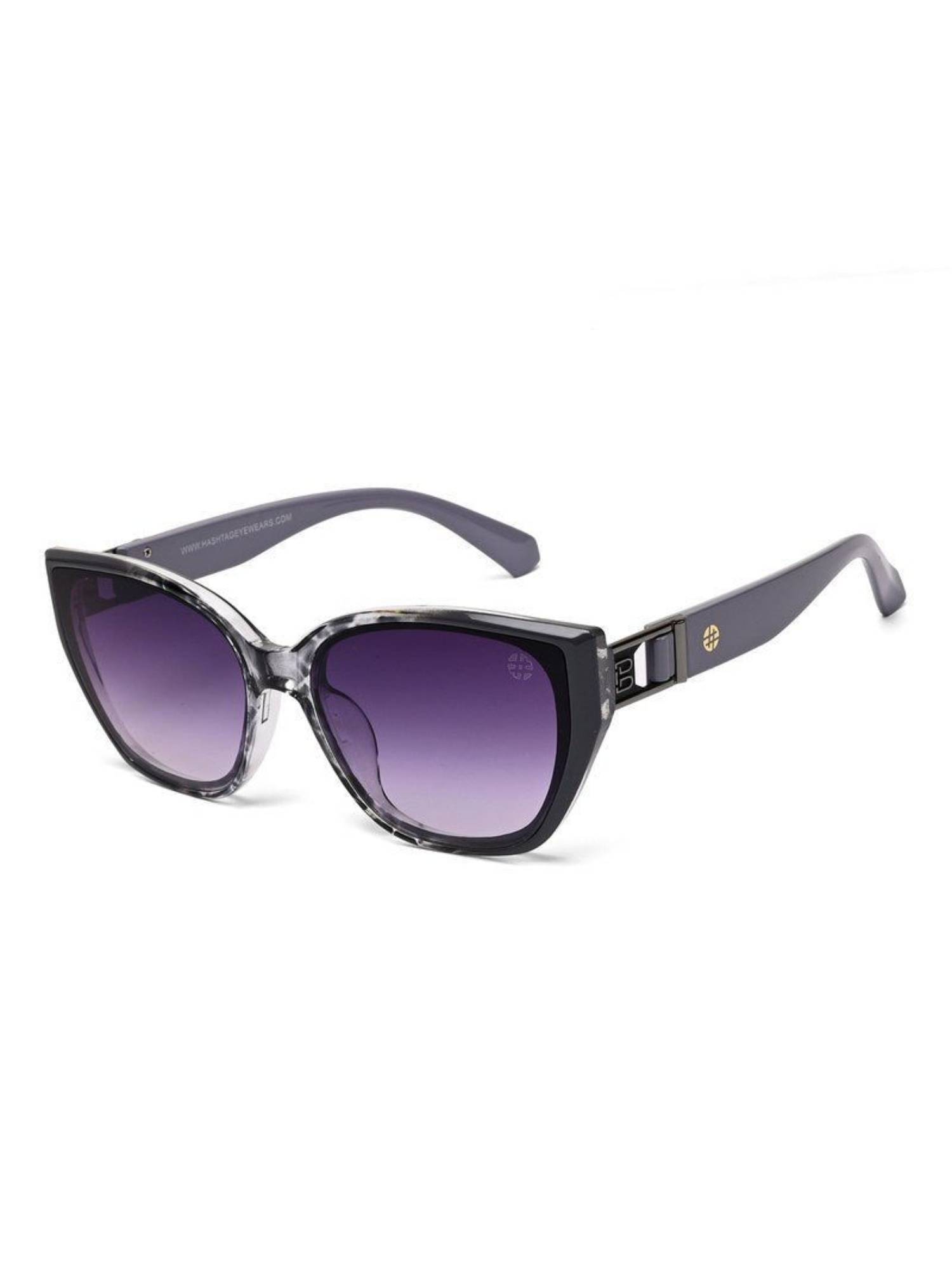 HASHTAG EYEWEAR Women Fynix Uv Protection Full Rim Purple Lens Sunglasses