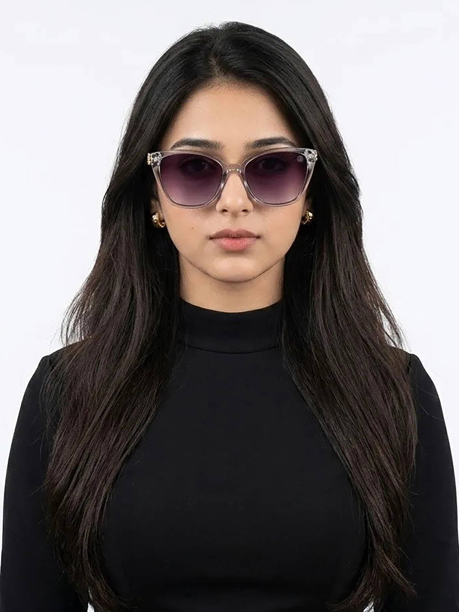 HASHTAG EYEWEAR Women Cleanse Uv Protection Full Rim Purple Lens Sunglasses