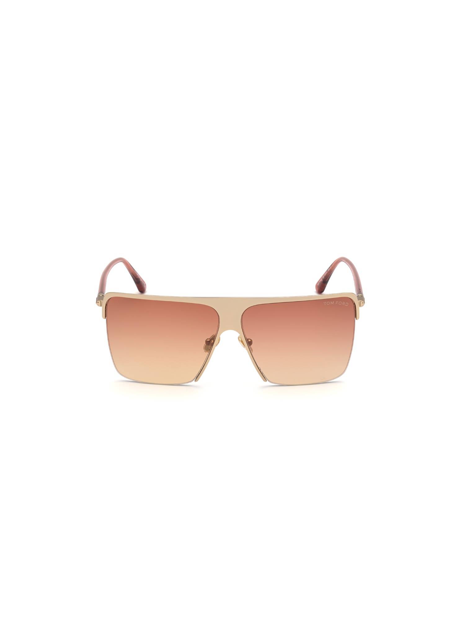 Tom Ford Brown Lens Metal Half Rim Women Sunglasses (61)