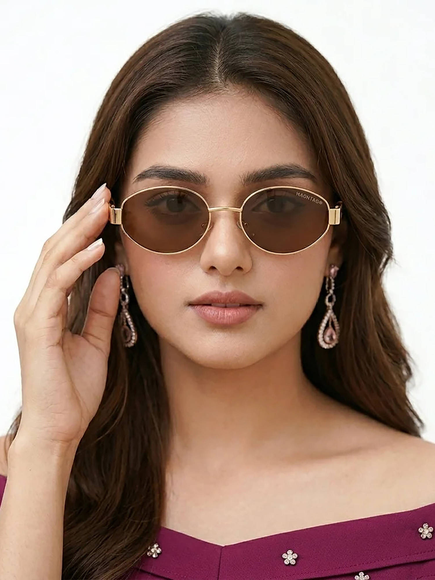 HASHTAG EYEWEAR Women Urbanite Uv Protection Full Rim Brown Lens Sunglasses