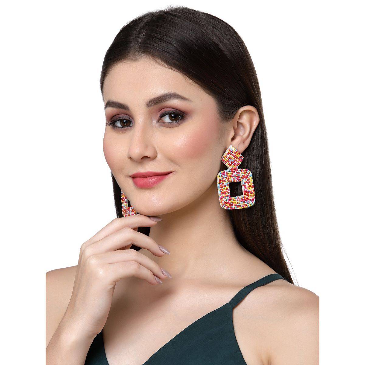 Anekaant Motley Multi Square Handcrafted Chandbalis