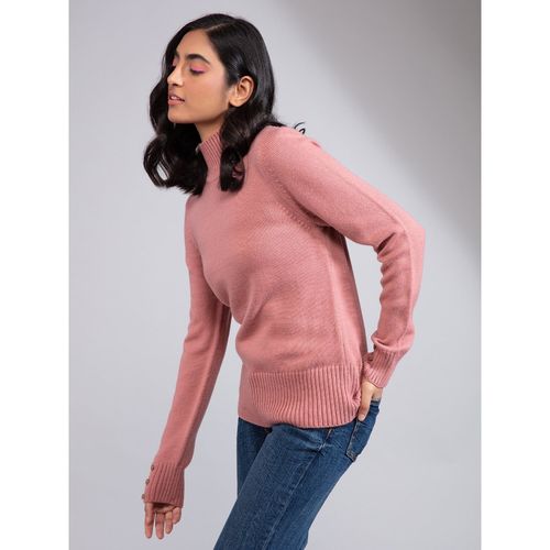Buy Twenty Dresses by Nykaa Fashion Dusty Pink Solid Turtle Neck