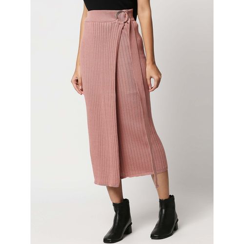Buy Twenty Dresses by Nykaa Fashion Pink Solid Ribbed Midi Skirt