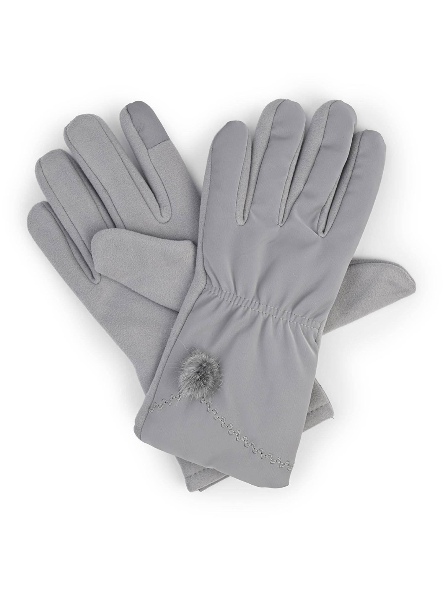 CAZZANO Winter Gloves For Women - Grey