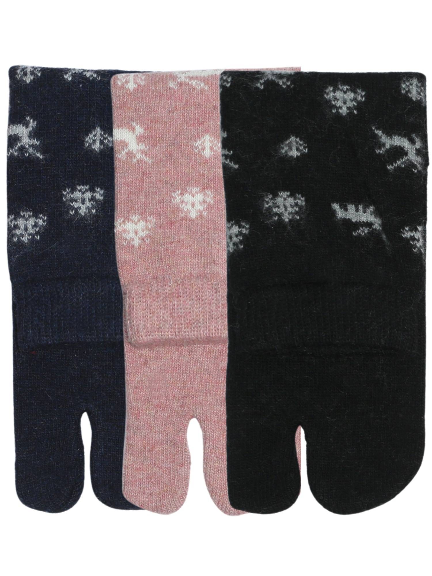 NEXT2SKIN Women'S Winter Ankle Thumb Socks with Winter Themed Pattern -Multi-Color (Pack Of 3)