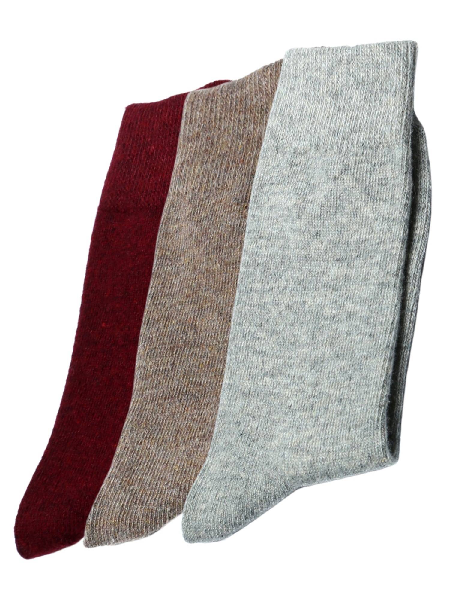 NEXT2SKIN Women'S Woollen Ankle Length Winter Socks-Multi-Color (Pack Of 3)