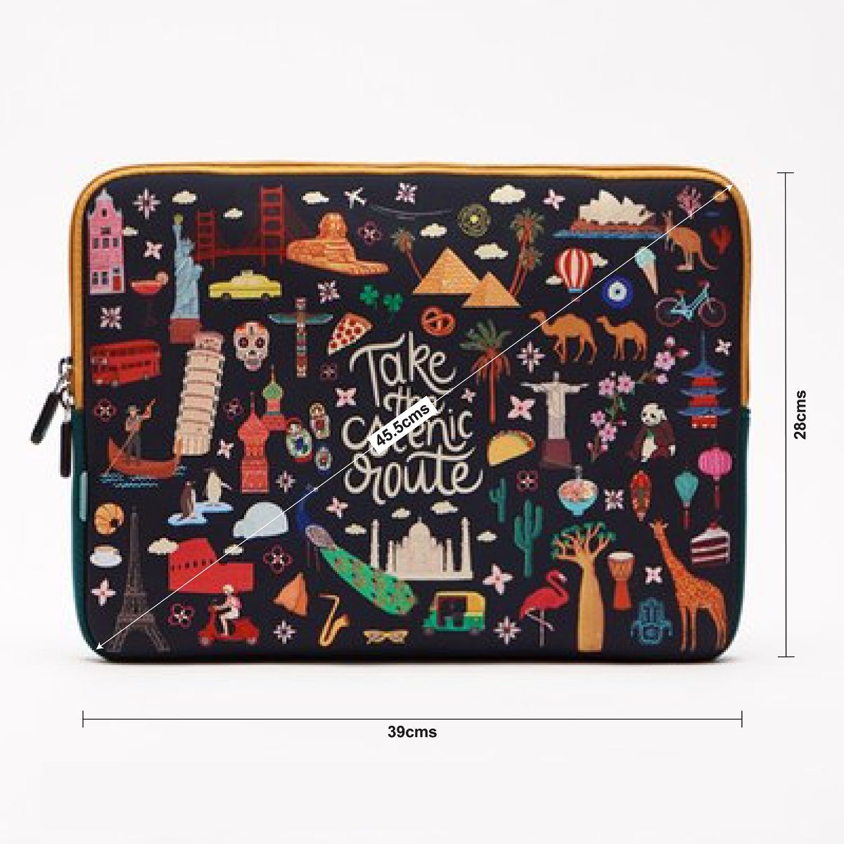 Buy Chumbak Take The Scenic Route Laptop Sleeve 15inch Online