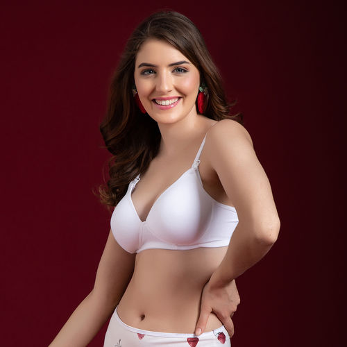 Buy Clovia Cotton Rich Solid Padded Demi Cup Wire Free Maternity