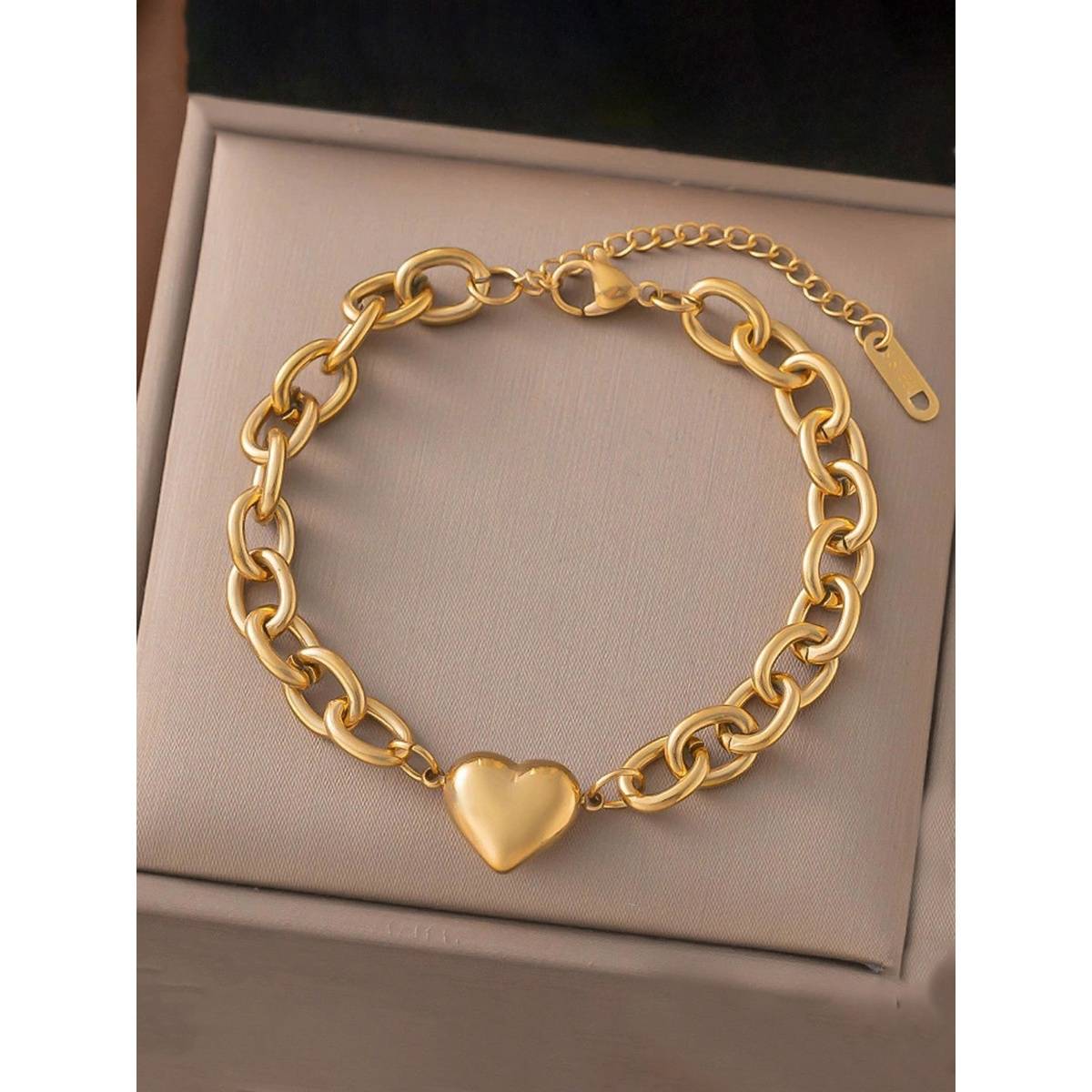 Designs & You Gold Plated Anti Tarnish Stainless Steel Heart Themed Bracelet