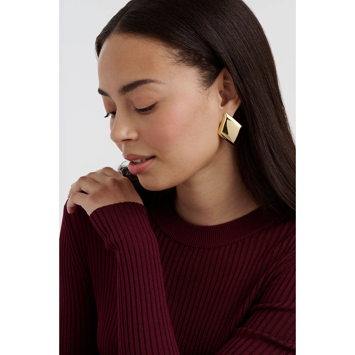Ted Baker Gold Geo Diamond Large Stud Earrings