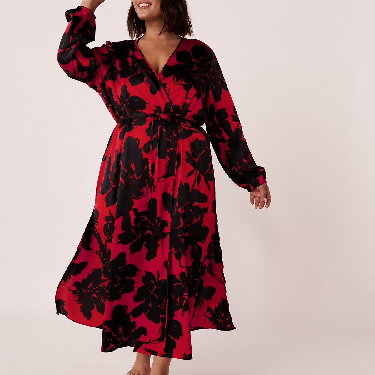 Buy La Vie En Rose Satin Maxi Length Robe Online
