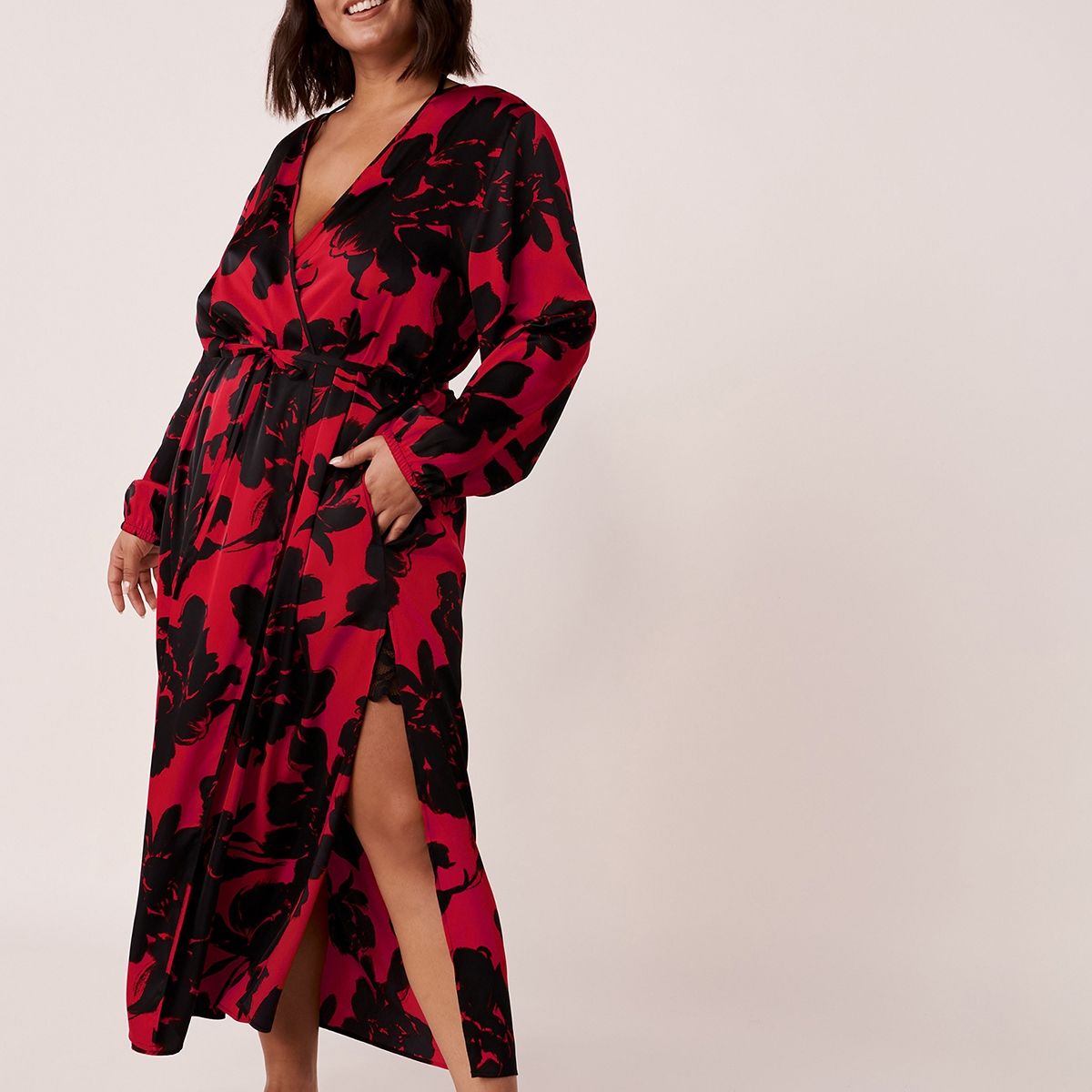 Buy La Vie En Rose Satin Maxi Length Robe Online