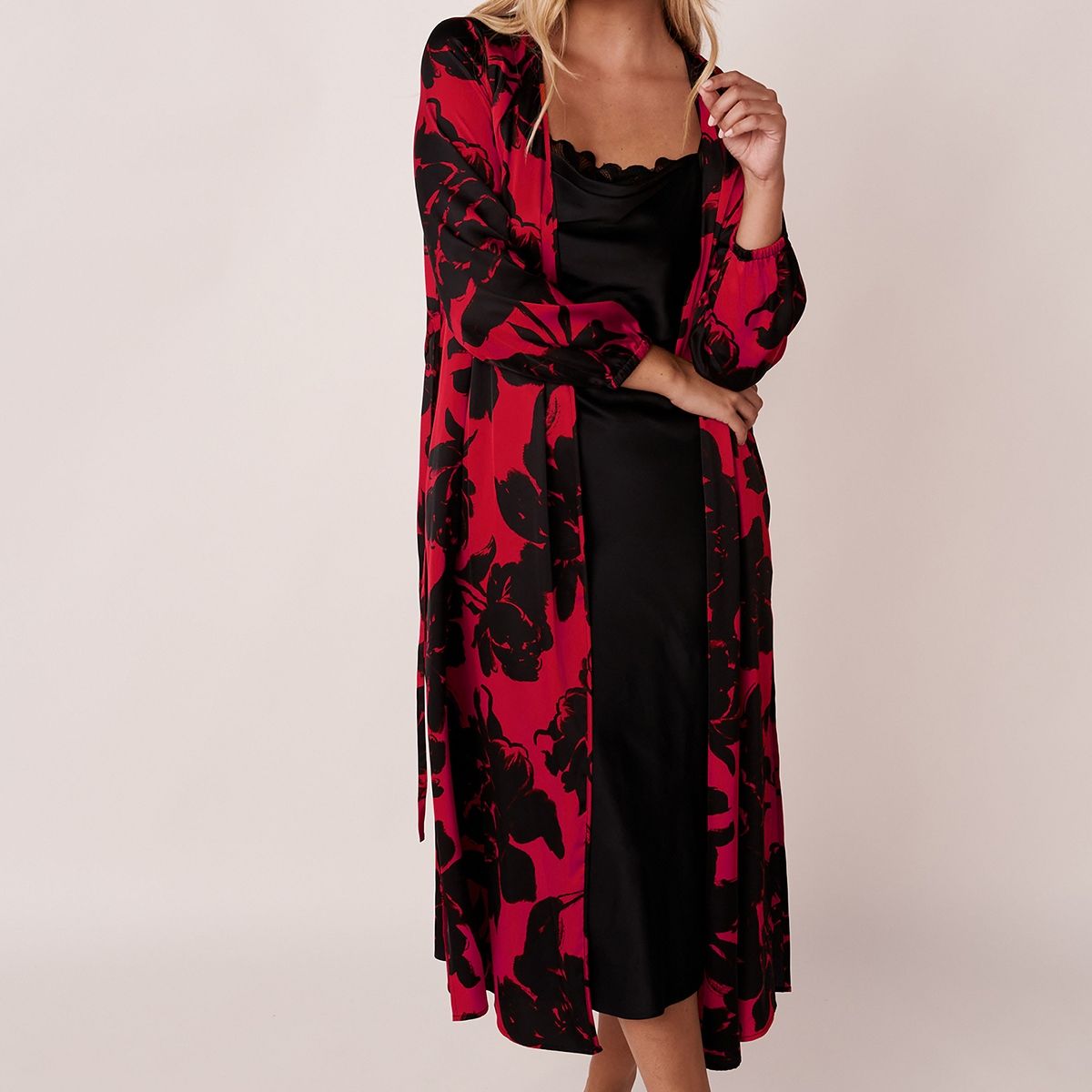 Buy La Vie En Rose Satin Maxi Length Robe Online