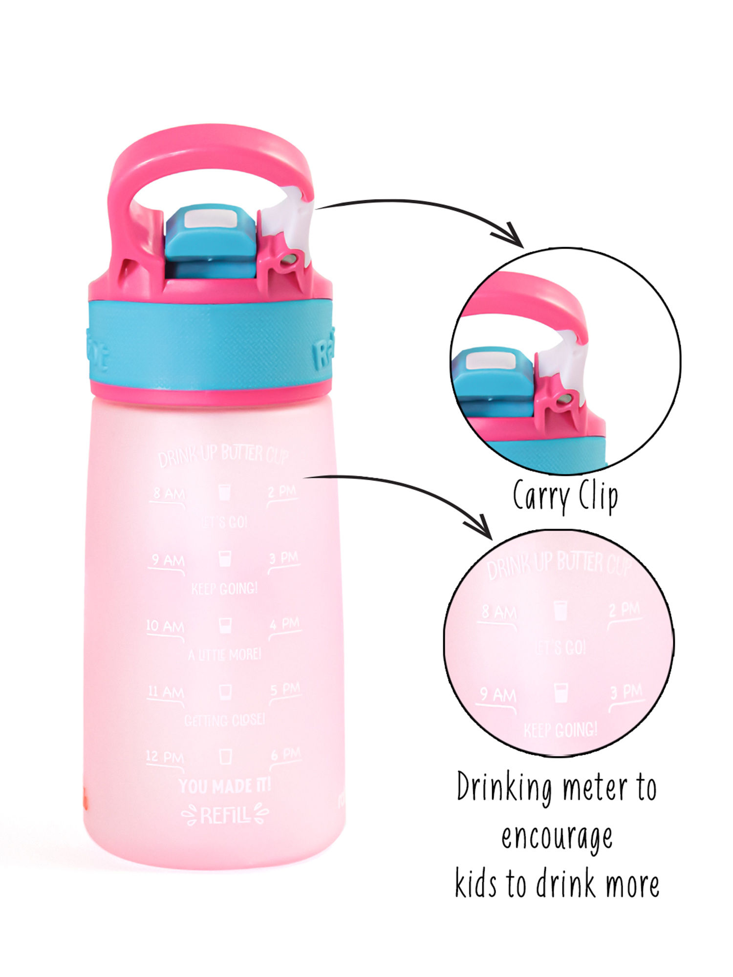 Rabitat Baby Pink Diva Snap Lock Sipper 410ML Bottle: Buy Rabitat Baby ...