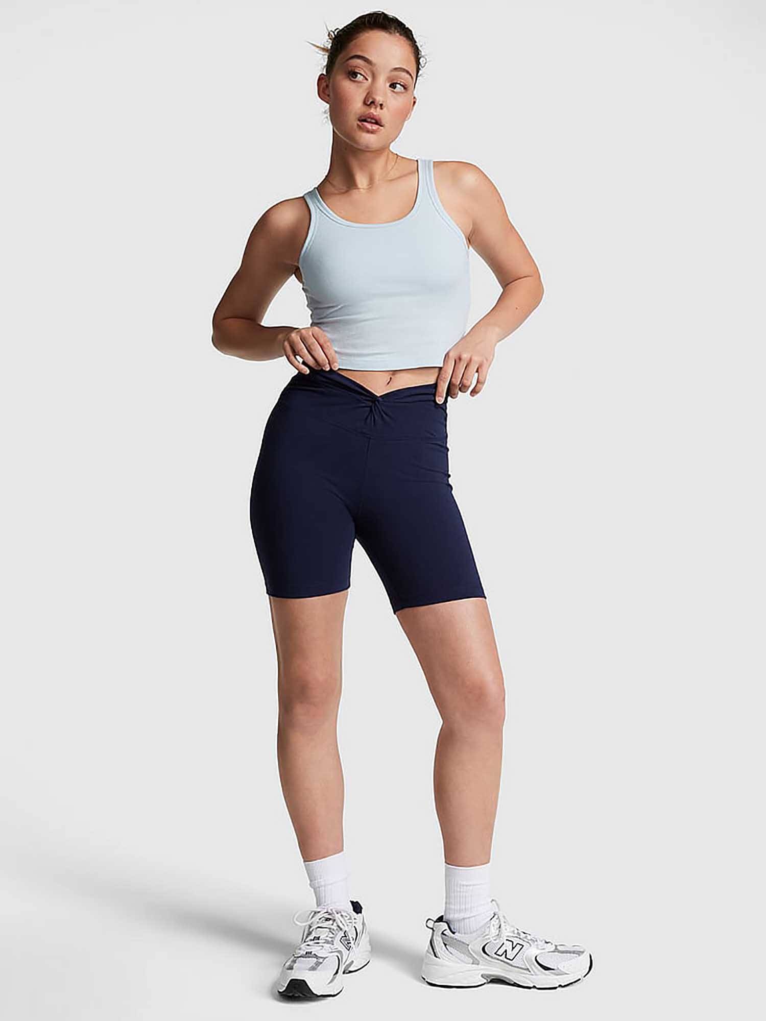 Victoria's Secret Blue 6 Cotton Twist Waist Biker Shorts (XS)