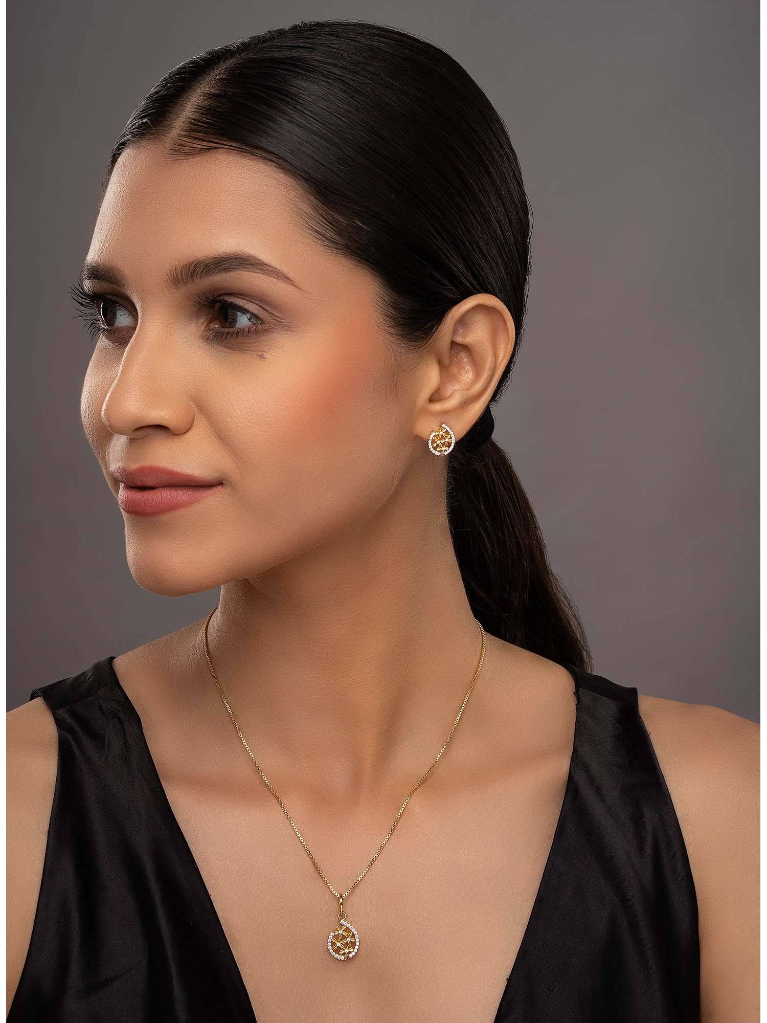 Sica Jewellery 925 Silver Elora Necklace with Earrings Set