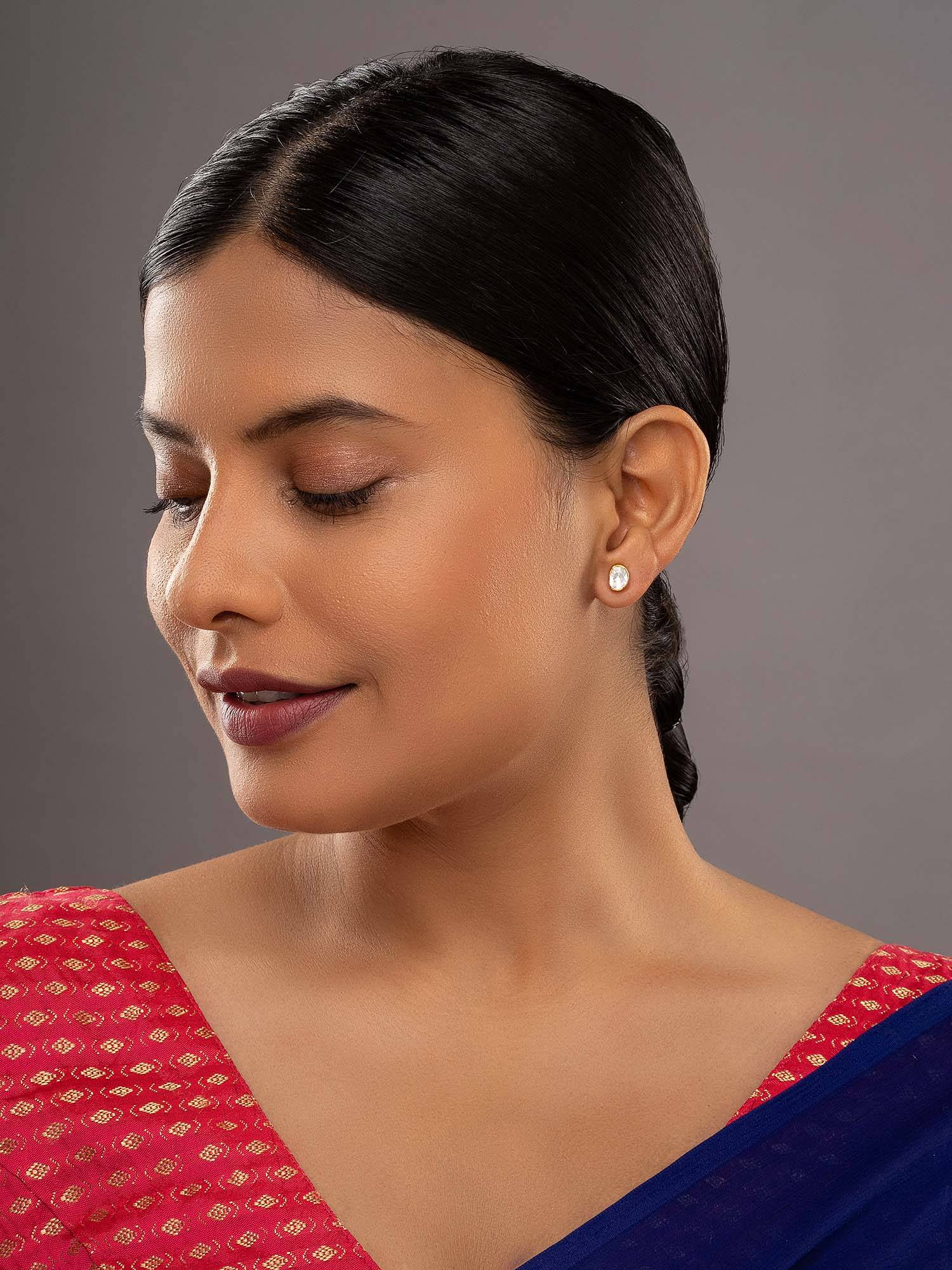 Sica Jewellery 925 Silver Moissanite Polki Nyra Earrings
