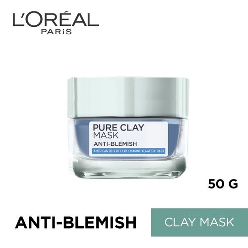 L Oreal Paris Pure Clay Mask Anti Blemish Blue Mask At Nykaa Com