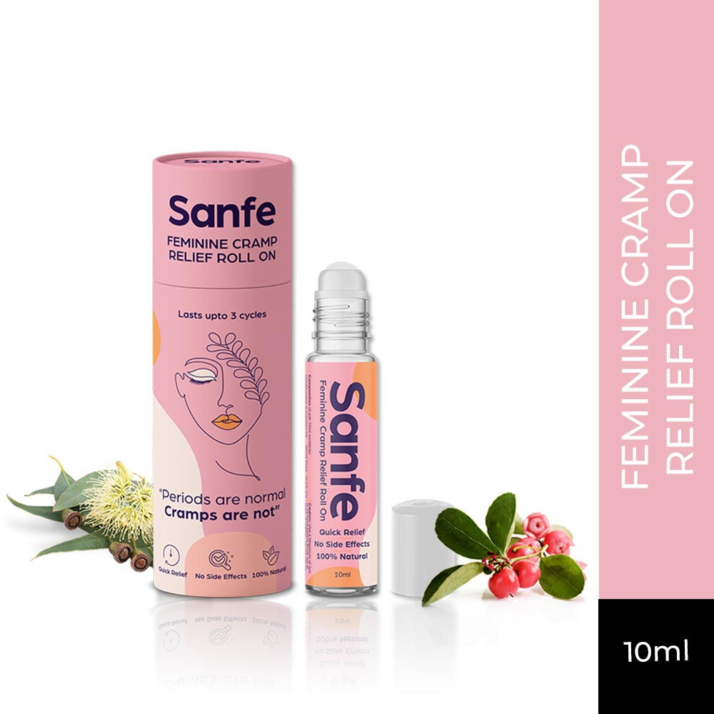 Sanfe Feminine Cramp Relief Roll On For Instant Relief From Period Pain