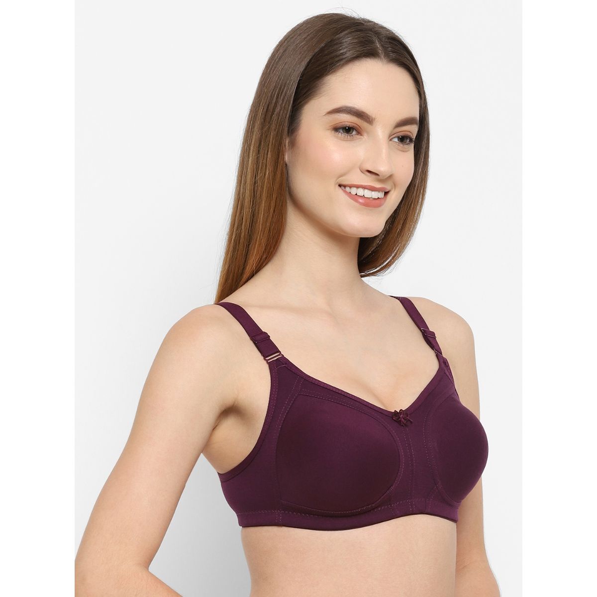 Floret Women's Full Coverage Bra - Non-Padded, Non-Wired, Cut & Sew Cotton Blend, Wireless Support - View #9