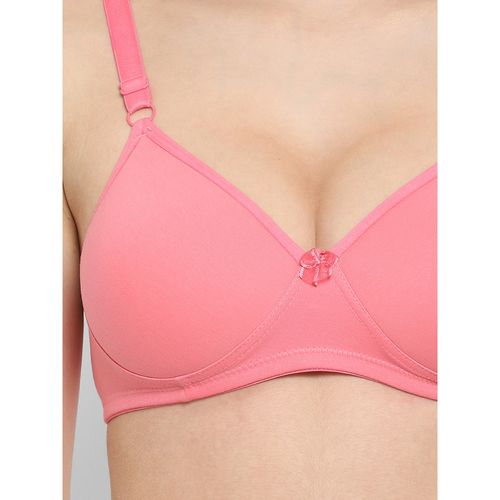 Buy Floret Women Padded & Non-Wired Full Coverage Pink T-Shirt Bra (Pack of  2) online