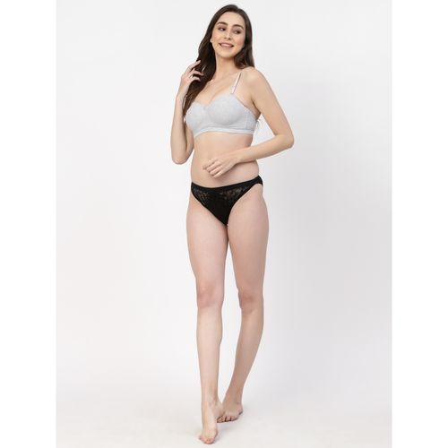 Buy Floret Women Demi-Cup Grey Medium Coverage & Heavily Padded