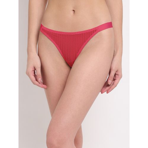 Buy Erotissch Women Pink Self-Design Thongs Briefs Panty Online
