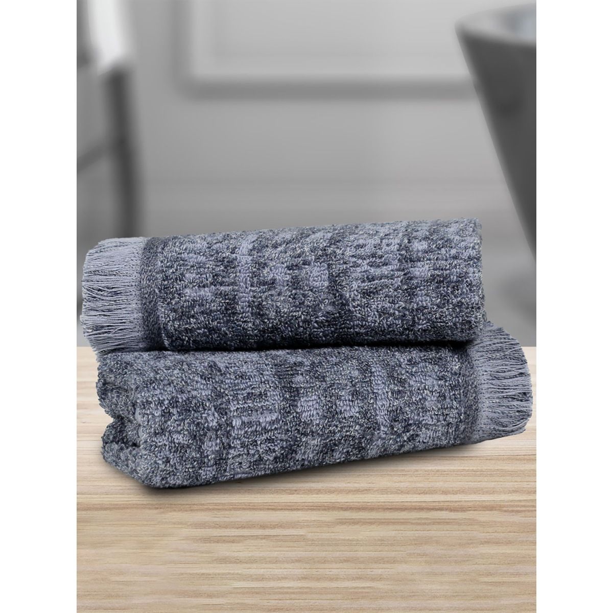 Buy MYTRIDENT Trident Classic Mood Indigo Towel Cotton 2 Piece Hand Towel 525 GSM Meander Online