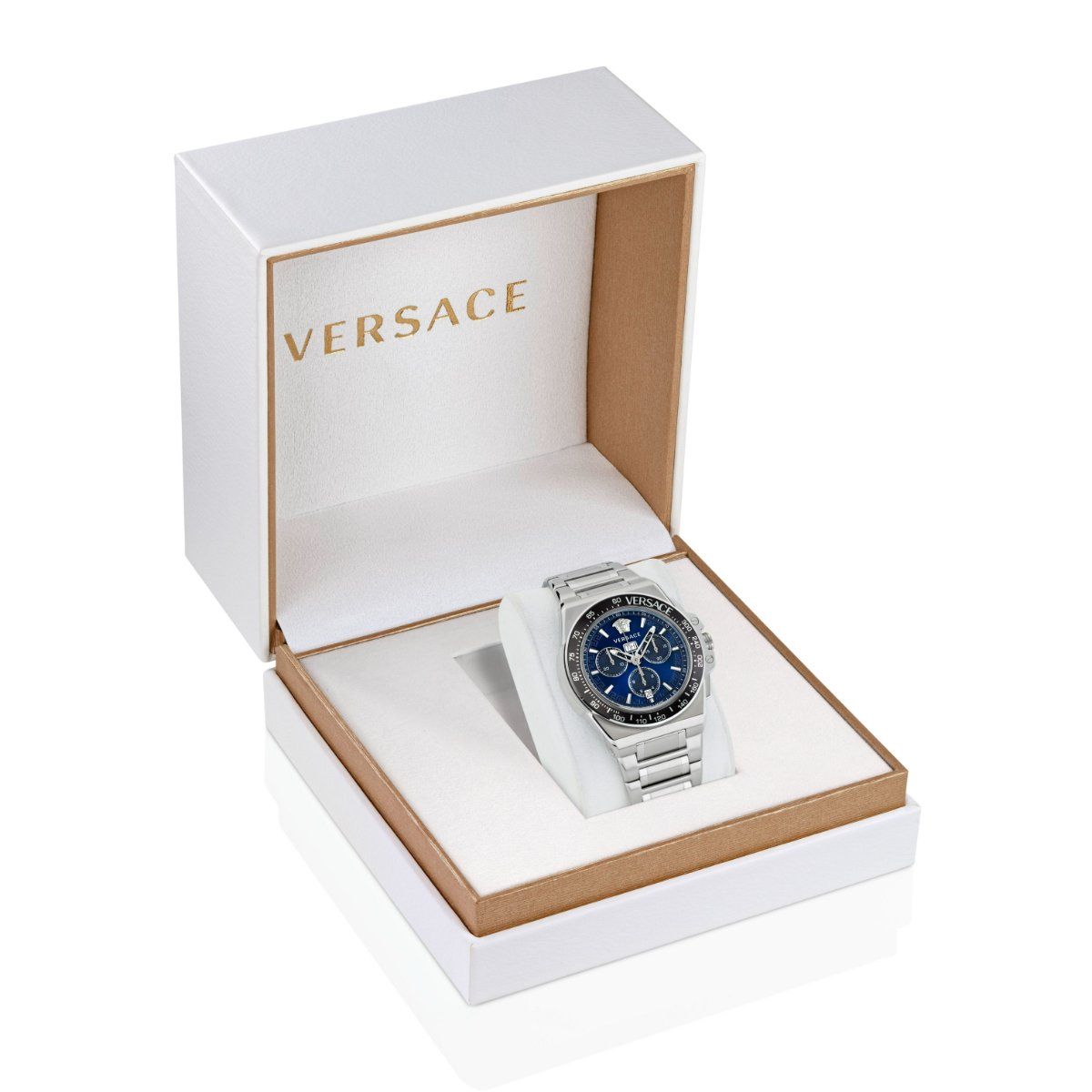 Buy Versace Men Analog Blue Round Stainless Steel Dial Watch