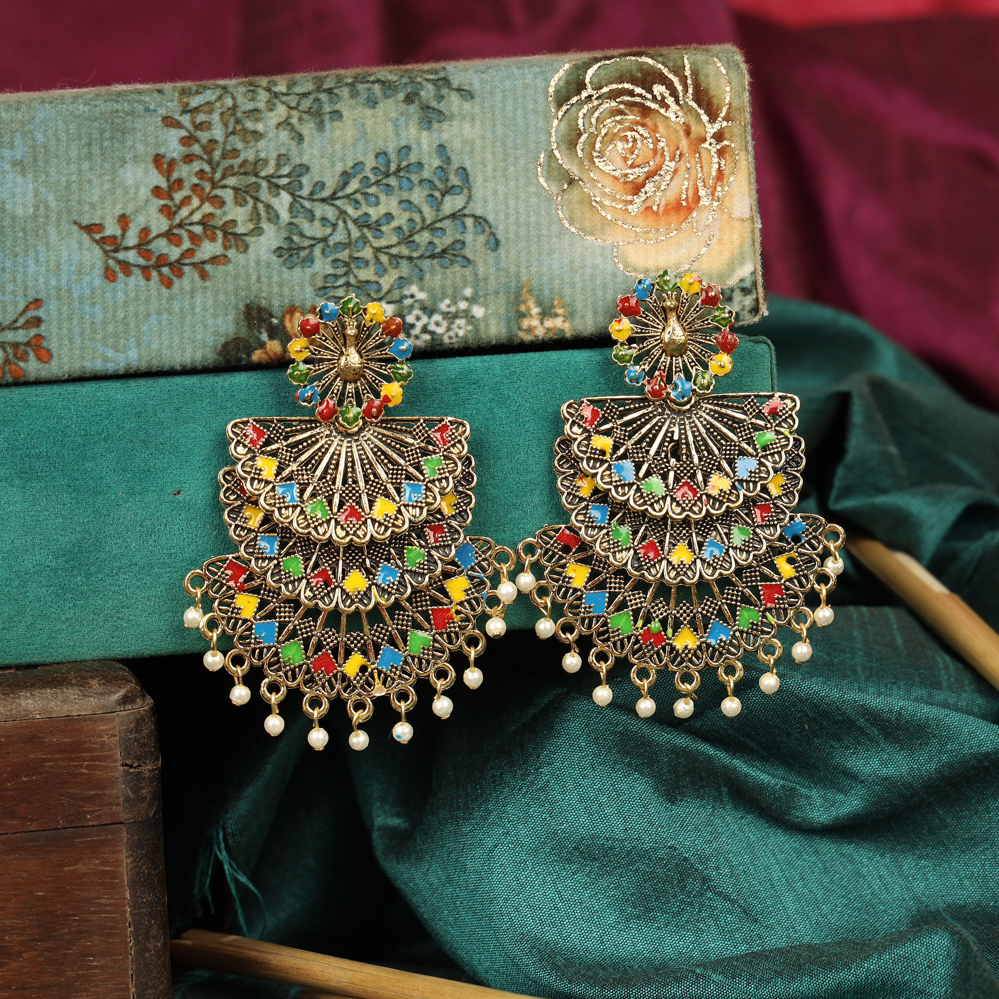 Party wear earrings online discount