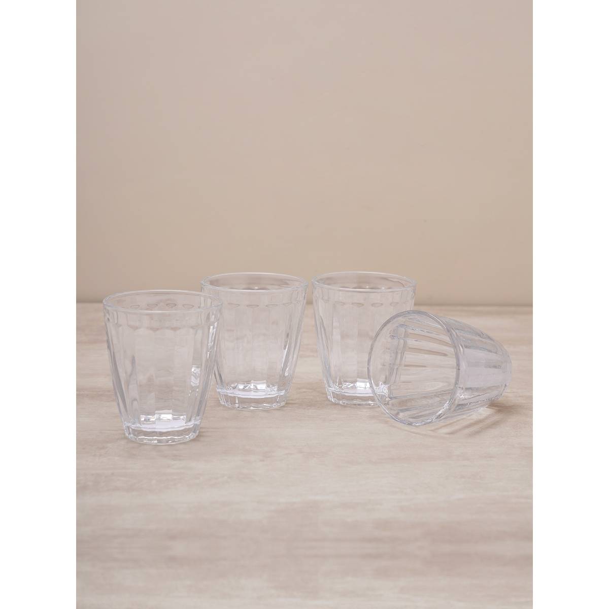 Pure Home + Living Clear Ribbed Tumblers