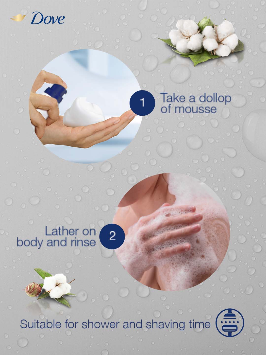 Dove Deeply Nourishing Shower + Shaving Mousse With Cotton Oil Buy