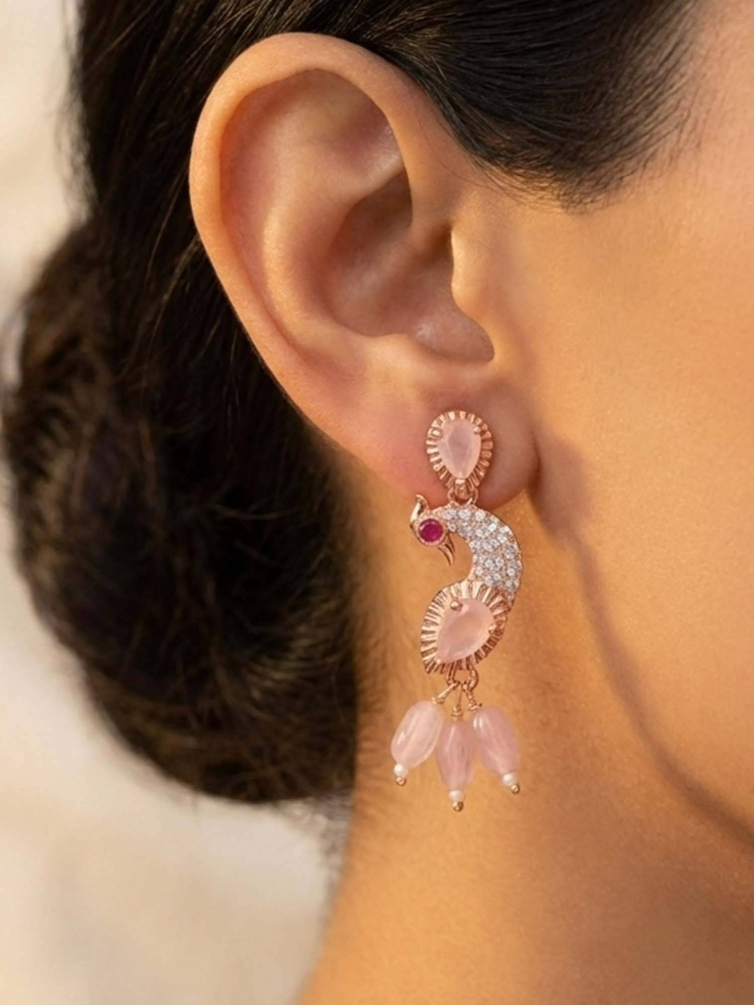 Estele Mayura - Morbagh Mint Pink Earrings