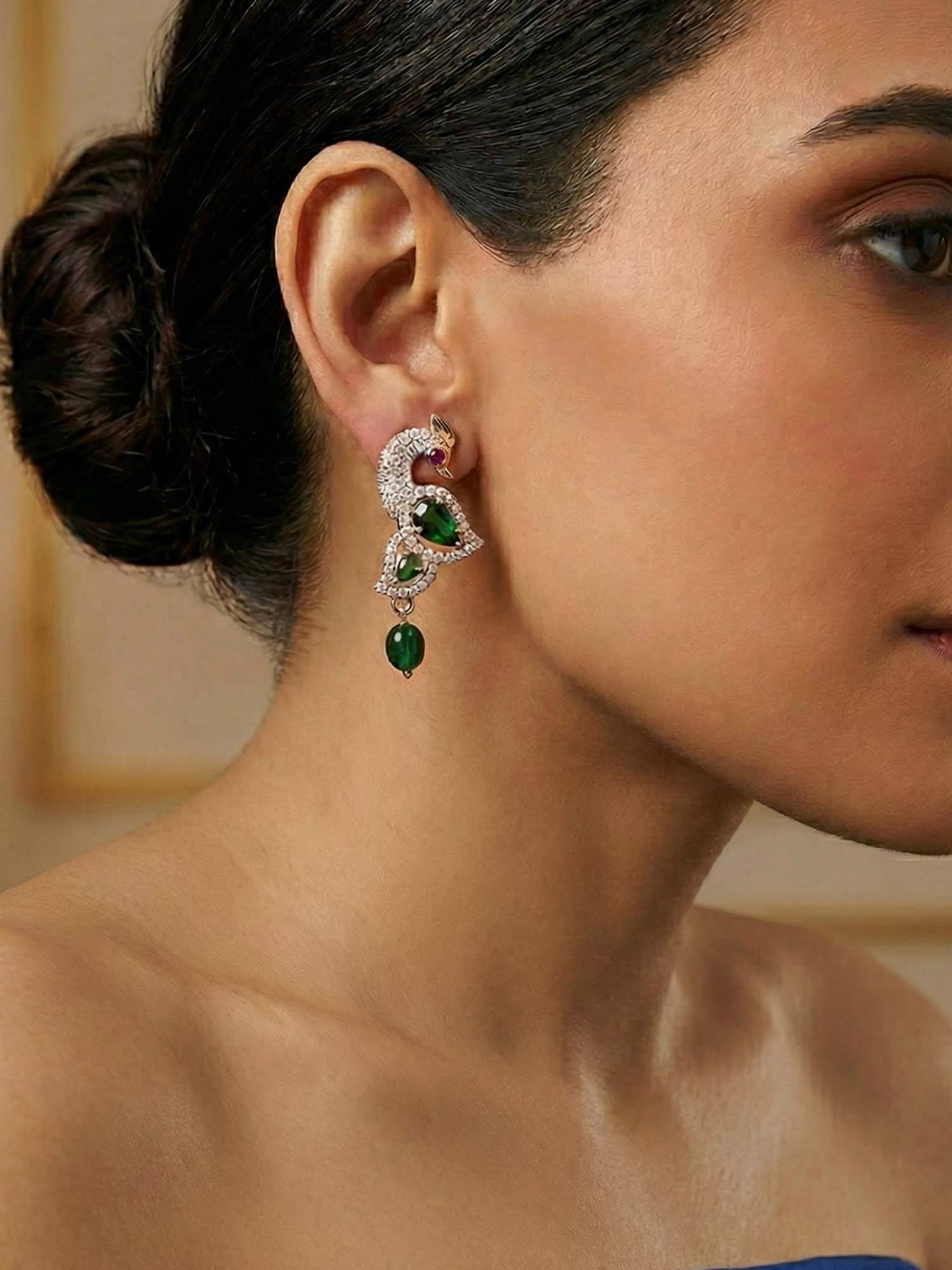 Estele Rajani - Morbagh Green Beaded Earrings